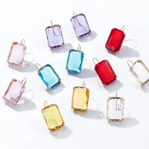 Anthropologie Aquamarine Blue and gold vintage inspired drop earrings - Picture 7 of 9